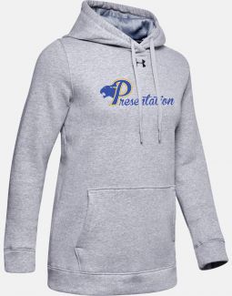 Under Armour Women's Hustle Fleece Hoody, True Gray Heather